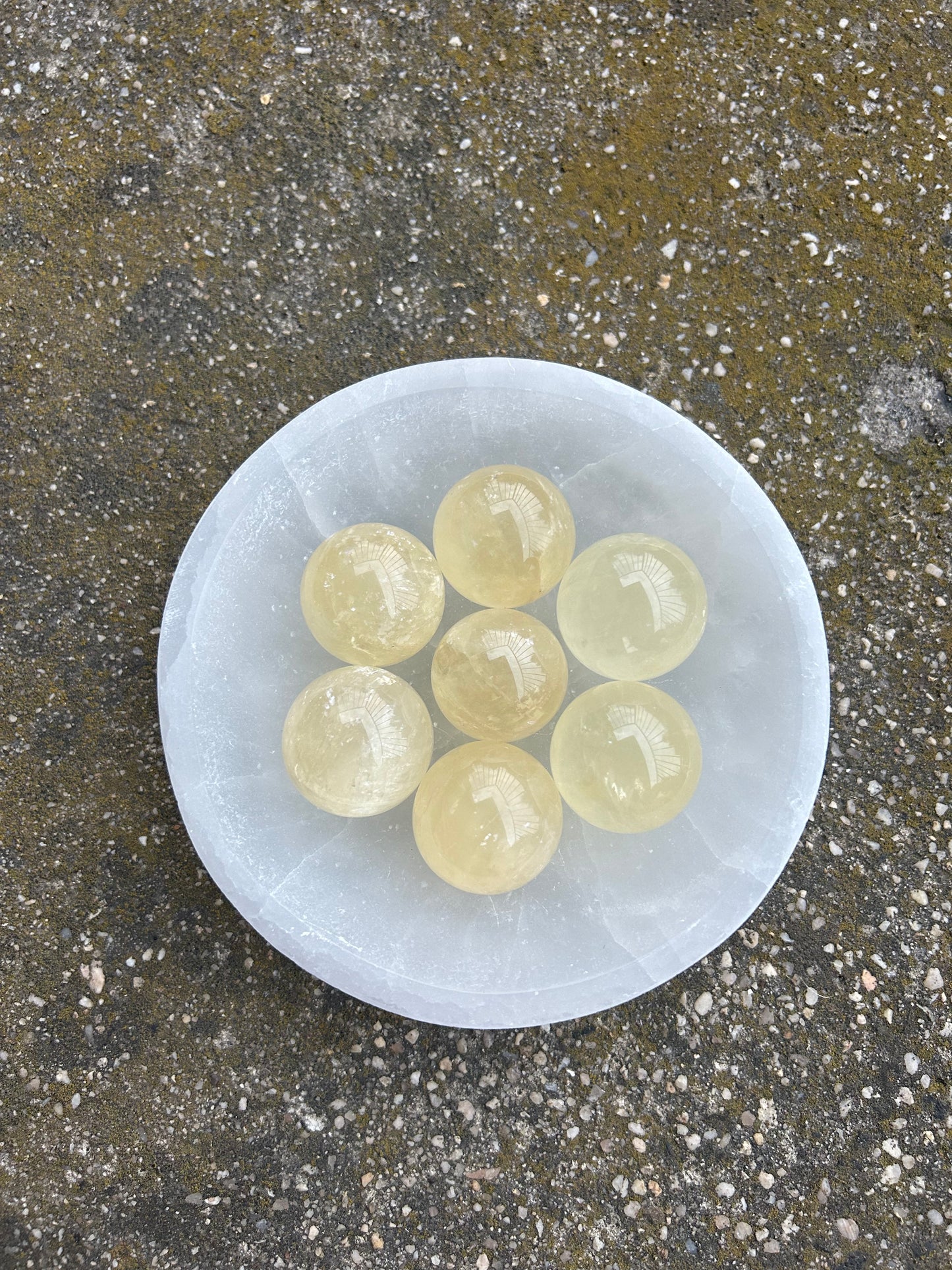 Honey Calcite Spheres