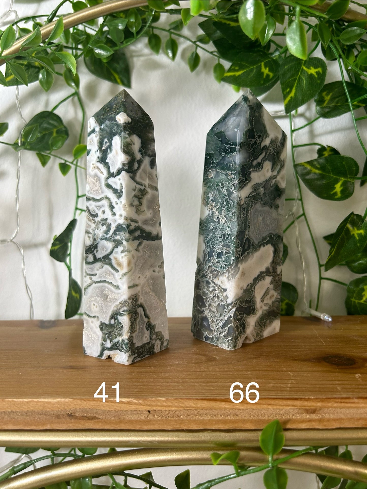 White Moss Agate Tower- 41, 66