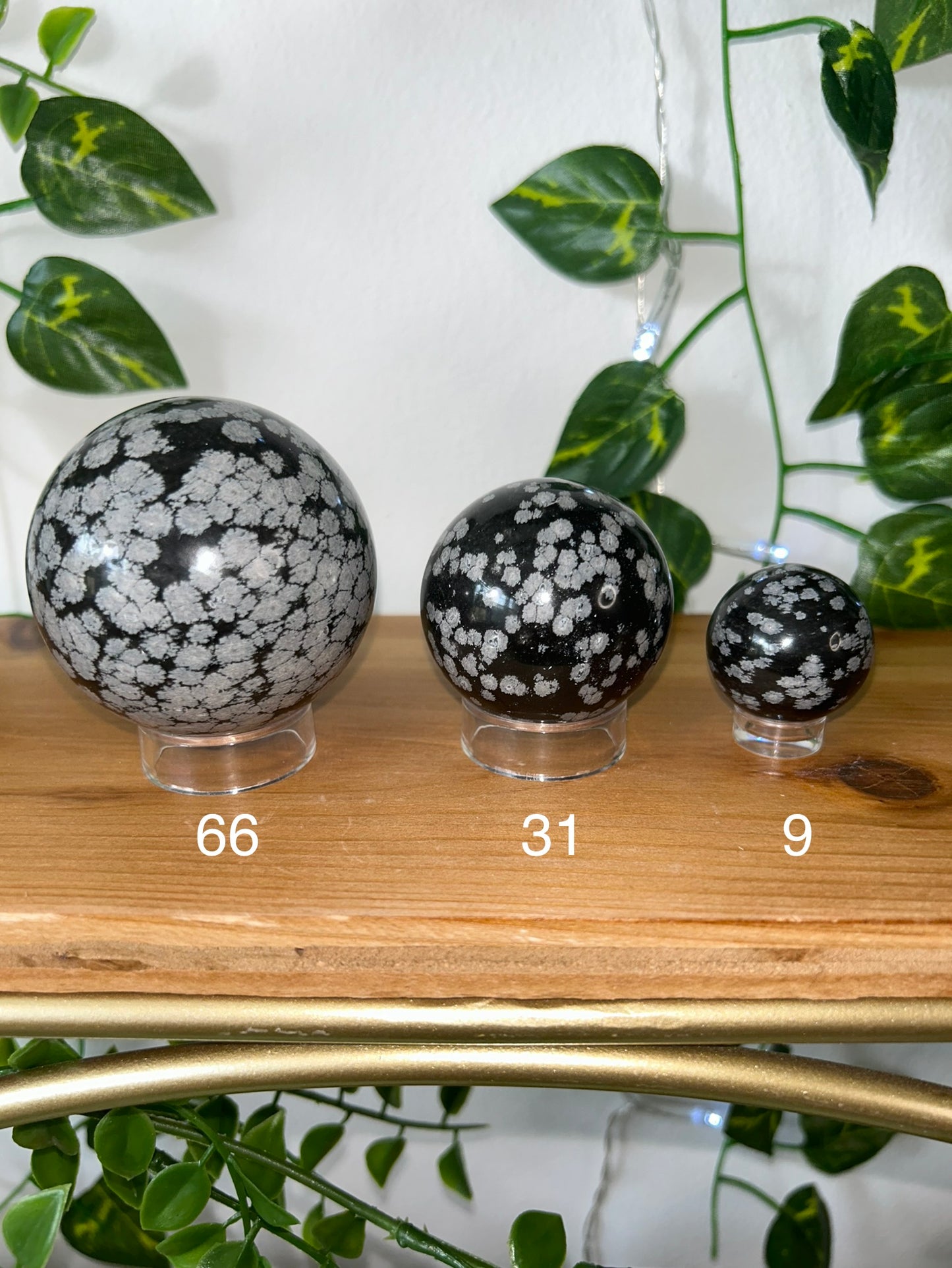 Snowflake Obsidian Spheres- 66, 31, 9