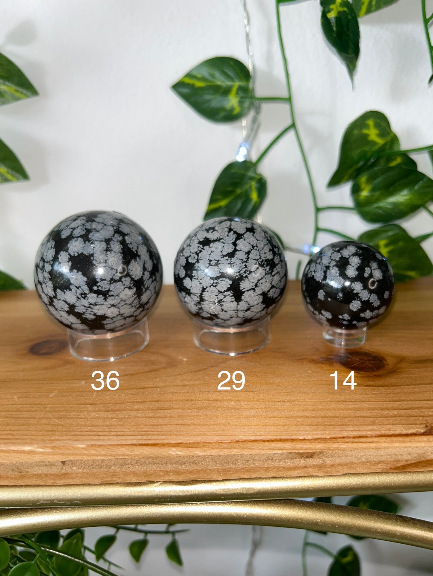 Snowflake Obsidian Spheres- 36, 29, 14