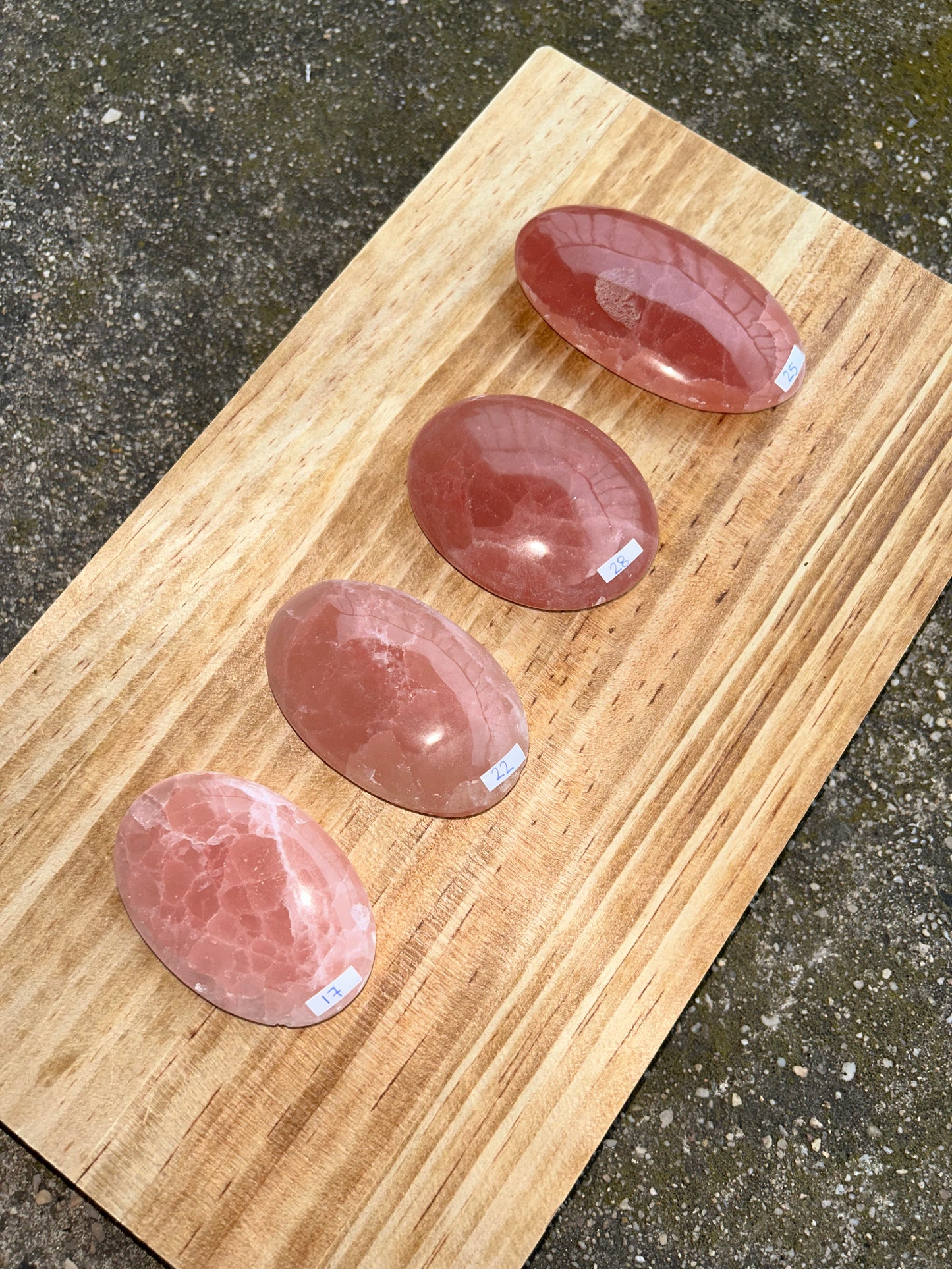 Rose Calcite Palm Stone- your choice