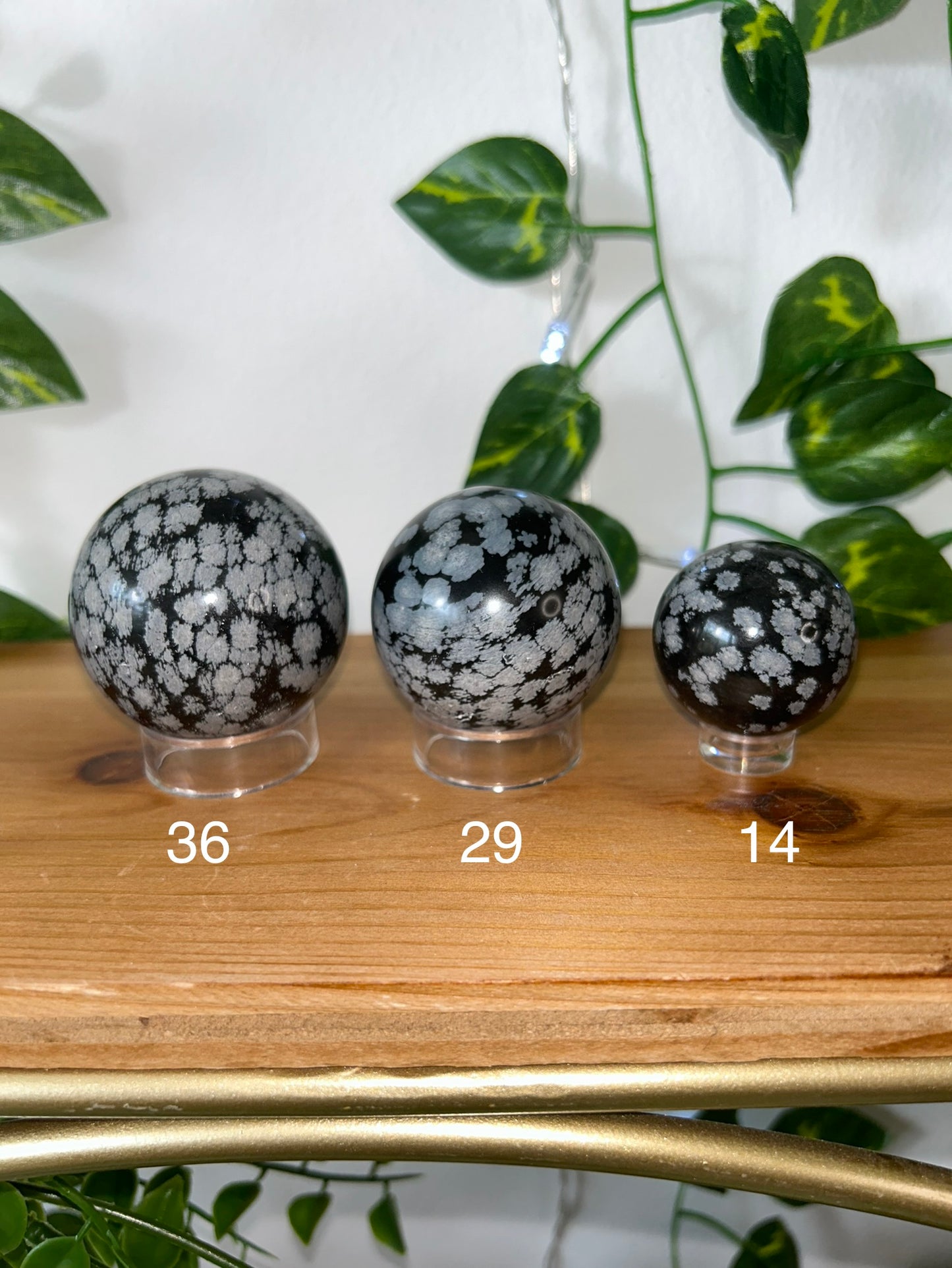 Snowflake Obsidian Spheres- 36, 29, 14