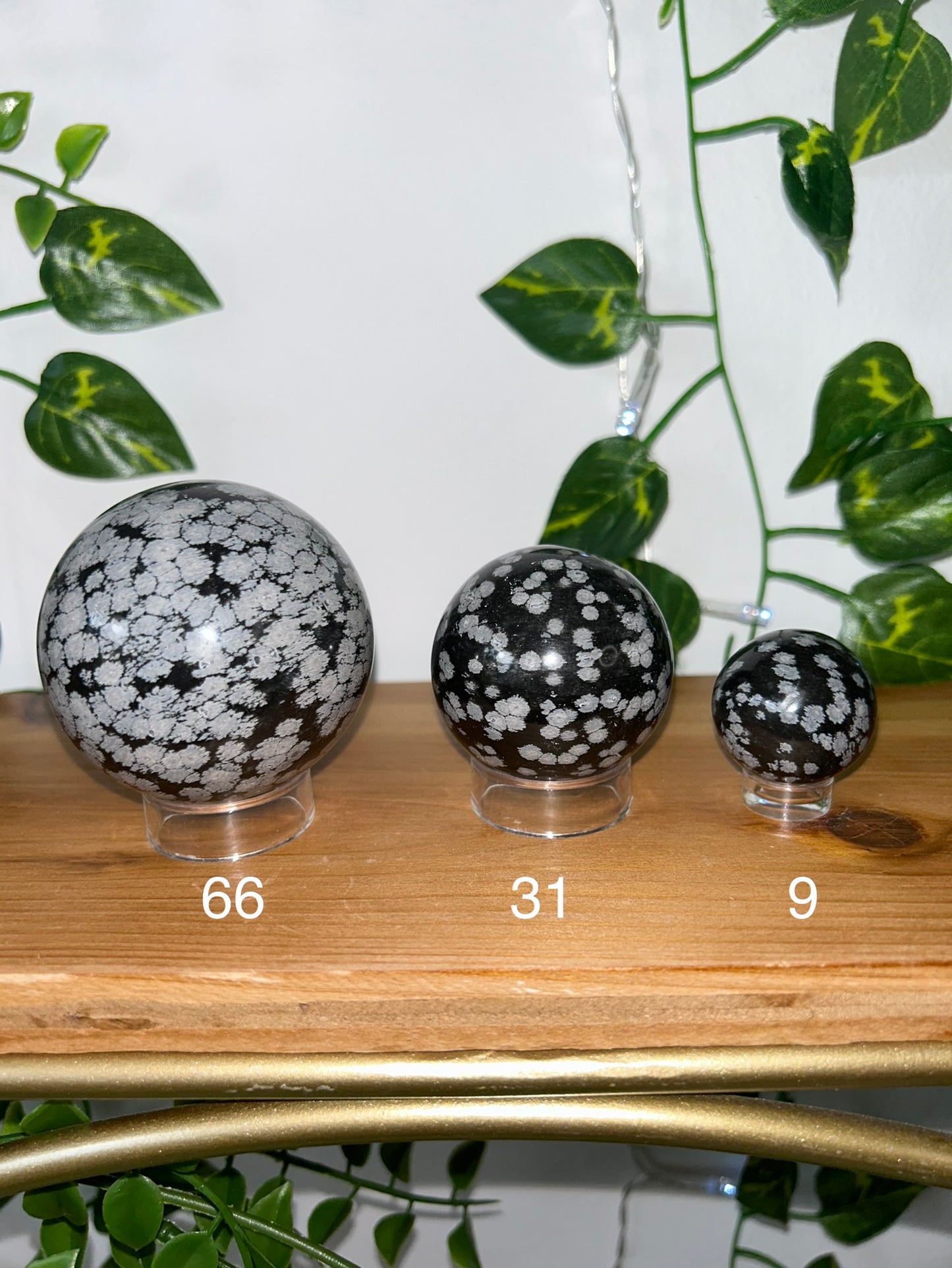 Snowflake Obsidian Spheres- 66, 31, 9
