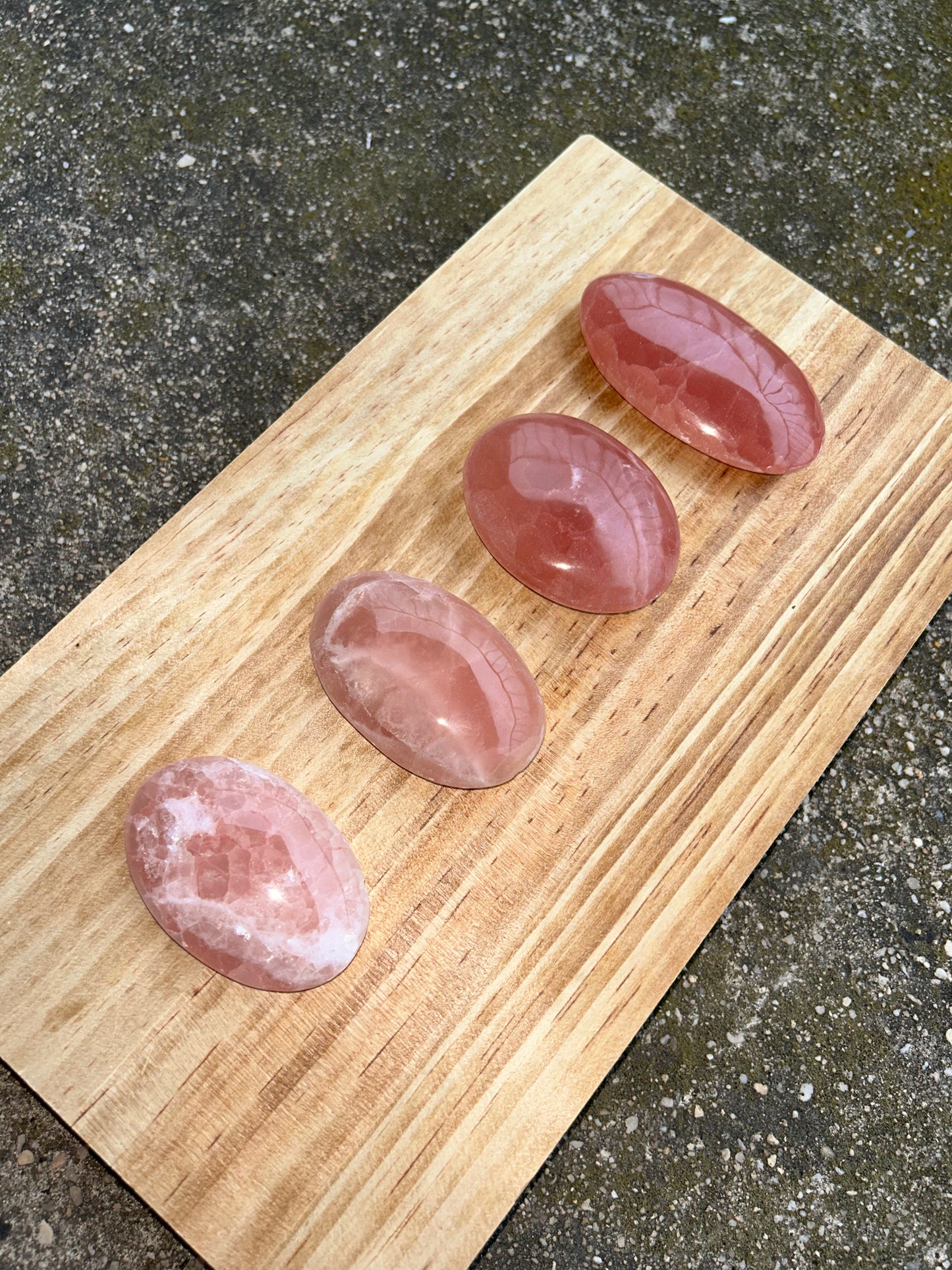 Rose Calcite Palm Stone- your choice