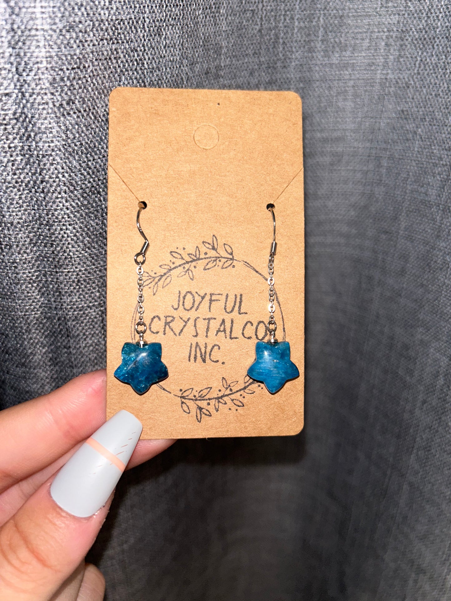 Blue Apatite Star S925 Earrings