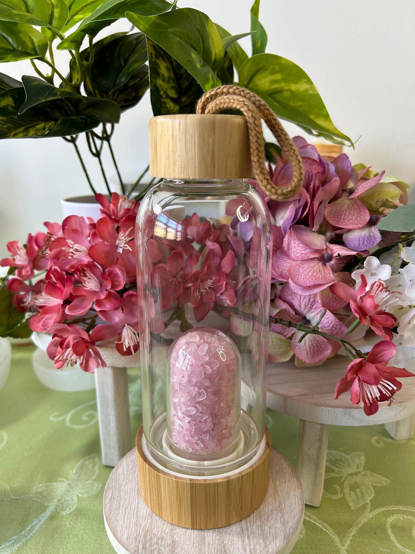 Crystal Water Bottles- Rose Quartz, Amethyst