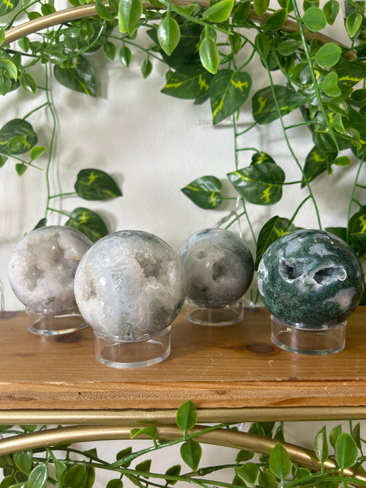 L Moss Agate Sphere- your pick