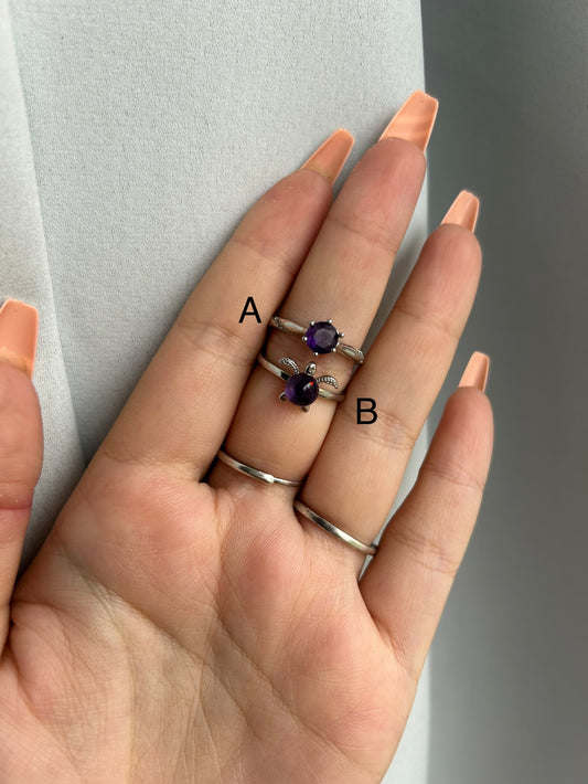 Amethyst Adjustable Rings- your choice