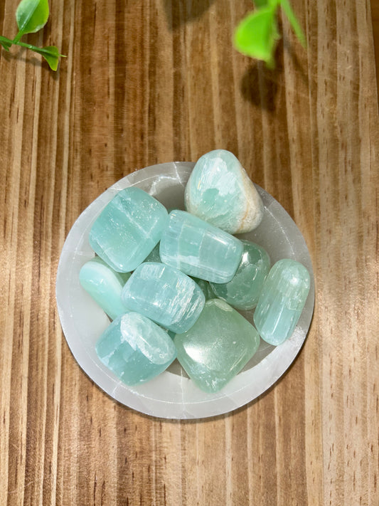 Pistachio Calcite Tumbles