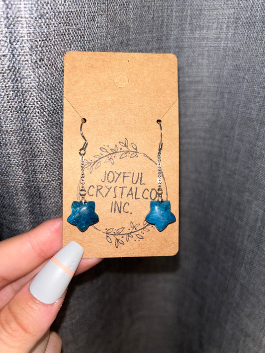 Blue Apatite Star S925 Earrings