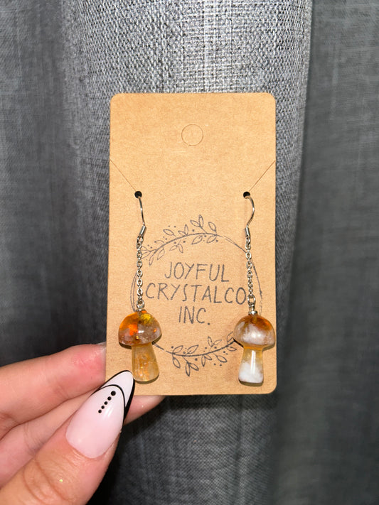 Citrine Mushroom S925 Earrings