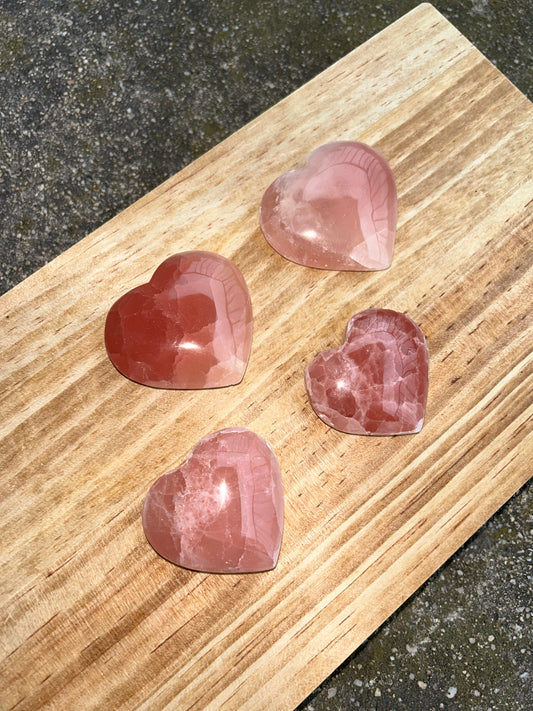 Rose Calcite Hearts- your choice