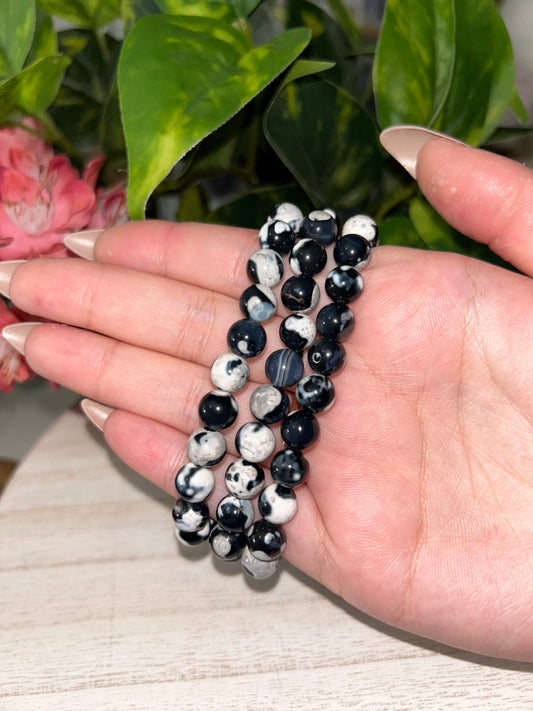 Dark Blue Orca Agate Bracelet- 8mm