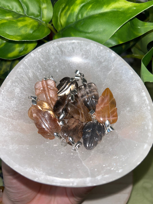 Moonstone Leaf Pendant