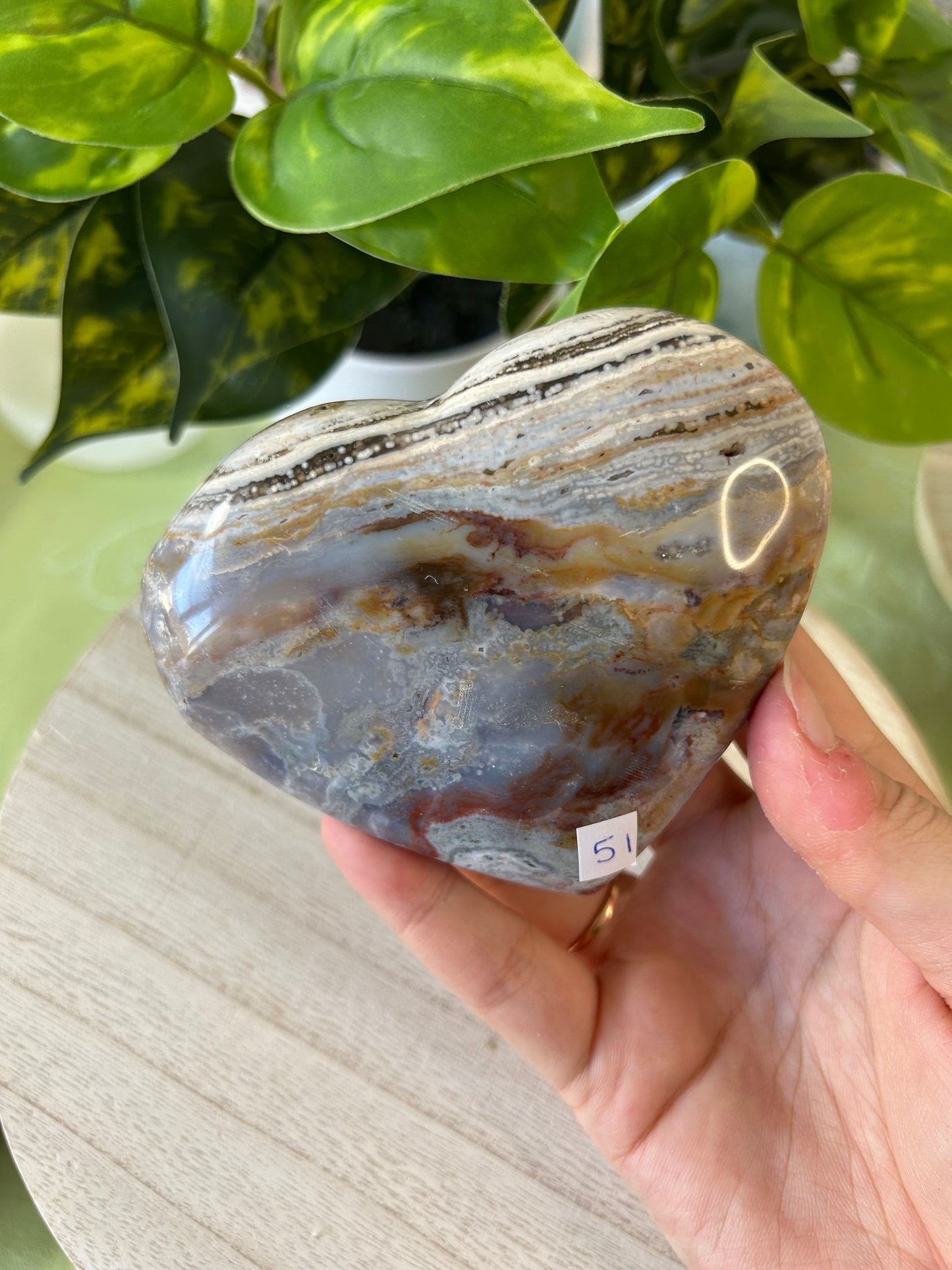 L Ocean Jasper Puffy Hearts- your choice